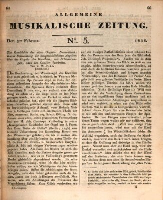 Allgemeine musikalische Zeitung Mittwoch 3. Februar 1836