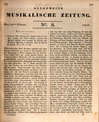 Allgemeine musikalische Zeitung Mittwoch 24. Februar 1836