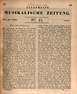 Allgemeine musikalische Zeitung Mittwoch 30. März 1836