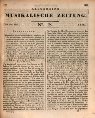 Allgemeine musikalische Zeitung Mittwoch 4. Mai 1836