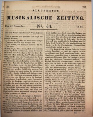Allgemeine musikalische Zeitung Mittwoch 2. November 1836