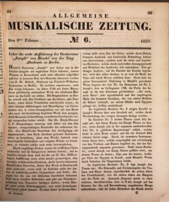 Allgemeine musikalische Zeitung Mittwoch 8. Februar 1837