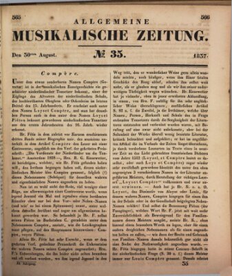 Allgemeine musikalische Zeitung Mittwoch 30. August 1837