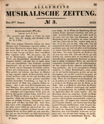 Allgemeine musikalische Zeitung Mittwoch 17. Januar 1838