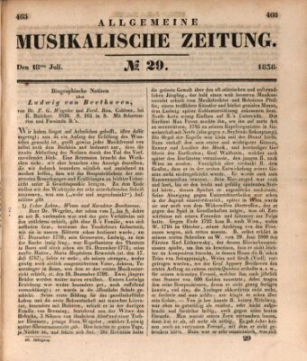 Allgemeine musikalische Zeitung Mittwoch 18. Juli 1838