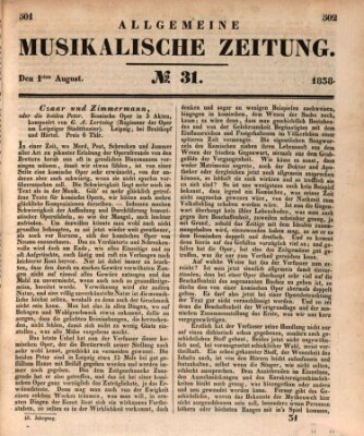 Allgemeine musikalische Zeitung Mittwoch 1. August 1838