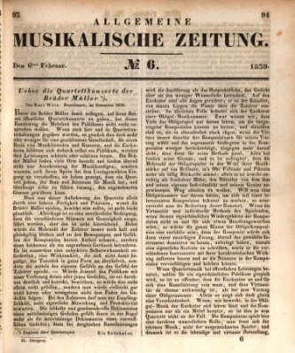 Allgemeine musikalische Zeitung Mittwoch 6. Februar 1839