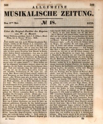 Allgemeine musikalische Zeitung Mittwoch 1. Mai 1839