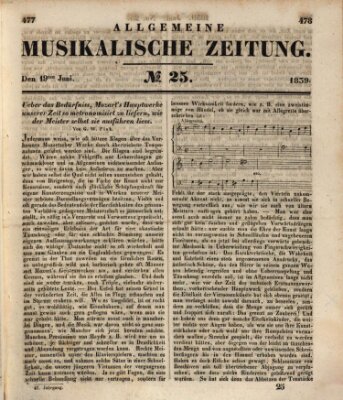 Allgemeine musikalische Zeitung Mittwoch 19. Juni 1839