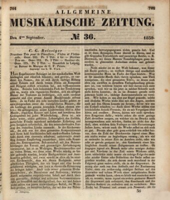 Allgemeine musikalische Zeitung Mittwoch 4. September 1839