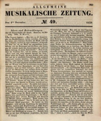 Allgemeine musikalische Zeitung Mittwoch 4. Dezember 1839