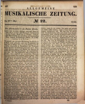 Allgemeine musikalische Zeitung Mittwoch 27. Mai 1840