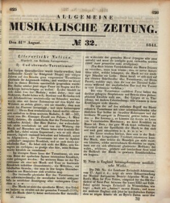 Allgemeine musikalische Zeitung Mittwoch 11. August 1841