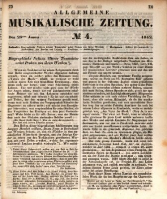 Allgemeine musikalische Zeitung Mittwoch 26. Januar 1842