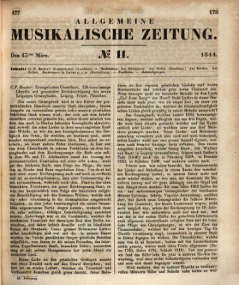 Allgemeine musikalische Zeitung Mittwoch 13. März 1844