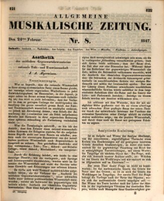 Allgemeine musikalische Zeitung Mittwoch 24. Februar 1847