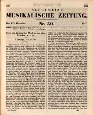 Allgemeine musikalische Zeitung Mittwoch 15. Dezember 1847
