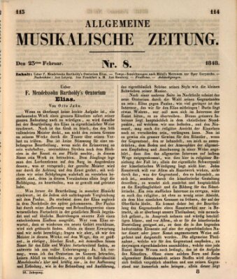 Allgemeine musikalische Zeitung Mittwoch 23. Februar 1848