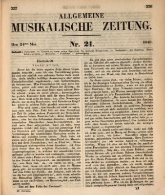 Allgemeine musikalische Zeitung Mittwoch 24. Mai 1848