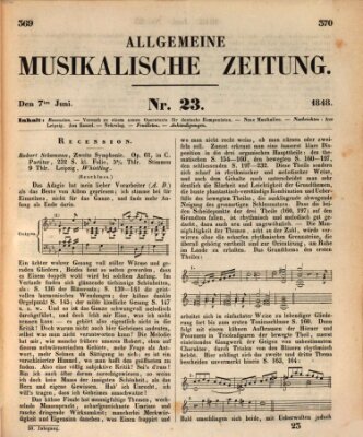 Allgemeine musikalische Zeitung Mittwoch 7. Juni 1848