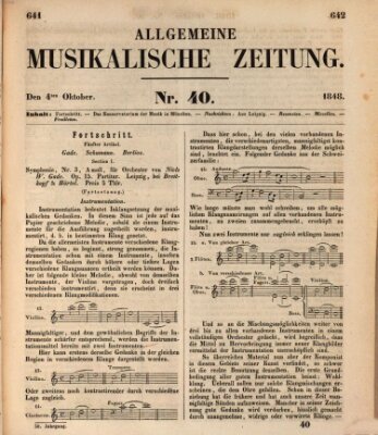 Allgemeine musikalische Zeitung Mittwoch 4. Oktober 1848