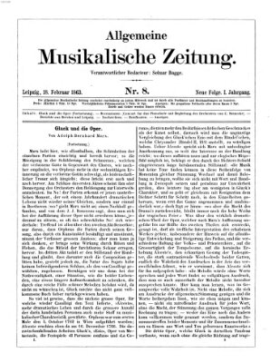Allgemeine musikalische Zeitung Mittwoch 18. Februar 1863