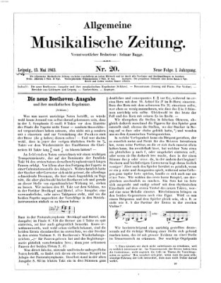 Allgemeine musikalische Zeitung Mittwoch 13. Mai 1863