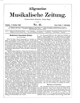 Allgemeine musikalische Zeitung Mittwoch 7. Oktober 1863