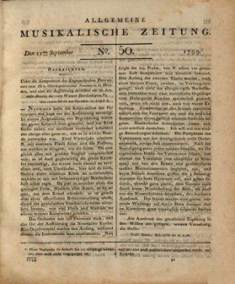 Allgemeine musikalische Zeitung Mittwoch 11. September 1799