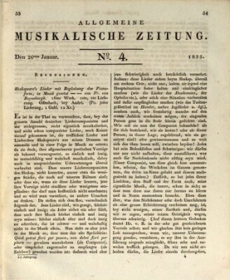 Allgemeine musikalische Zeitung Mittwoch 26. Januar 1825