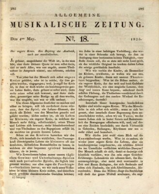 Allgemeine musikalische Zeitung Mittwoch 4. Mai 1825