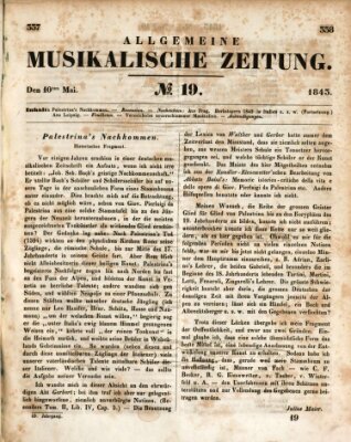 Allgemeine musikalische Zeitung Mittwoch 10. Mai 1843