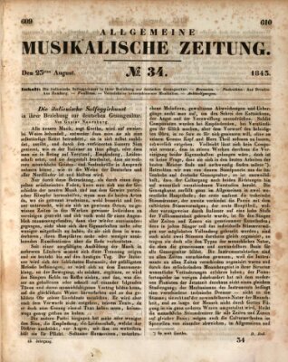 Allgemeine musikalische Zeitung Mittwoch 23. August 1843
