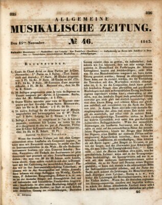 Allgemeine musikalische Zeitung Mittwoch 15. November 1843