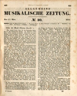 Allgemeine musikalische Zeitung Mittwoch 5. März 1845