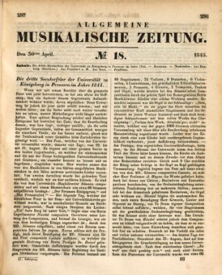 Allgemeine musikalische Zeitung Mittwoch 30. April 1845