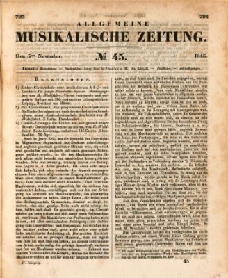 Allgemeine musikalische Zeitung Mittwoch 5. November 1845