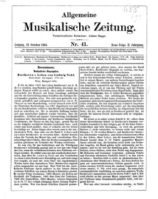 Allgemeine musikalische Zeitung Mittwoch 12. Oktober 1864