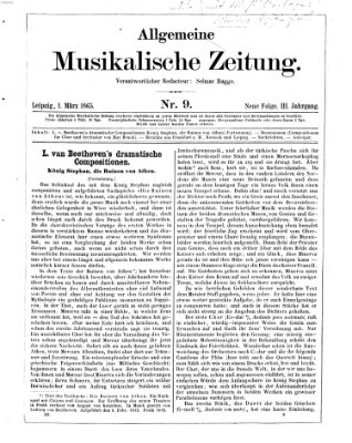 Allgemeine musikalische Zeitung Mittwoch 1. März 1865