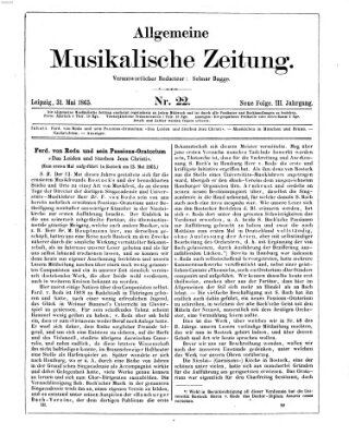 Allgemeine musikalische Zeitung Mittwoch 31. Mai 1865