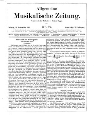 Allgemeine musikalische Zeitung Mittwoch 13. September 1865
