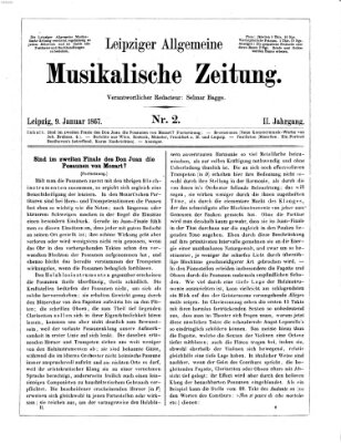 Leipziger allgemeine musikalische Zeitung (Allgemeine musikalische Zeitung) Mittwoch 9. Januar 1867