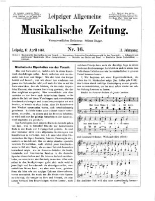Leipziger allgemeine musikalische Zeitung (Allgemeine musikalische Zeitung) Mittwoch 17. April 1867
