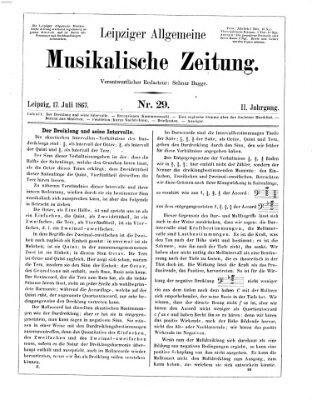 Leipziger allgemeine musikalische Zeitung (Allgemeine musikalische Zeitung) Mittwoch 17. Juli 1867
