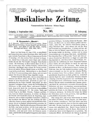 Leipziger allgemeine musikalische Zeitung (Allgemeine musikalische Zeitung) Mittwoch 4. September 1867