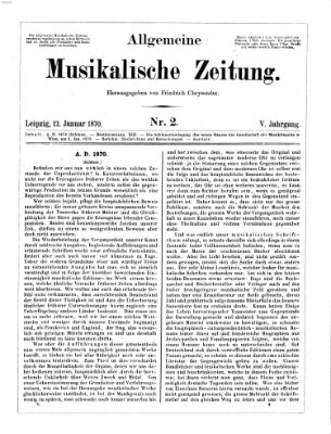 Allgemeine musikalische Zeitung Mittwoch 12. Januar 1870