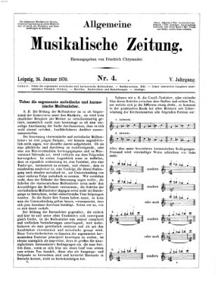 Allgemeine musikalische Zeitung Mittwoch 26. Januar 1870