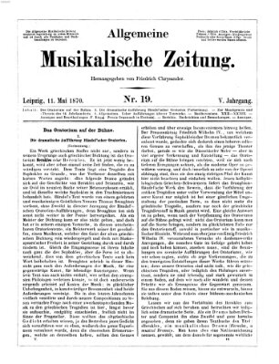 Allgemeine musikalische Zeitung Mittwoch 11. Mai 1870