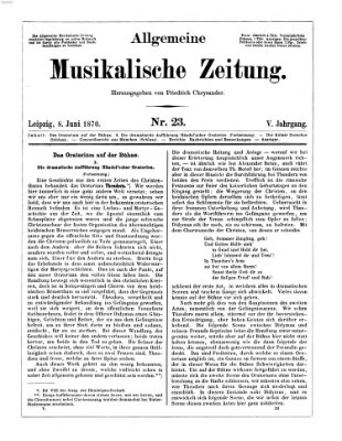 Allgemeine musikalische Zeitung Mittwoch 8. Juni 1870