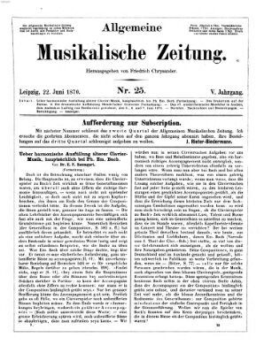 Allgemeine musikalische Zeitung Mittwoch 22. Juni 1870